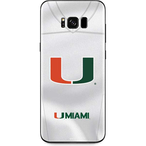 University of Miami White Jersey Galaxy S8 Plus Skin